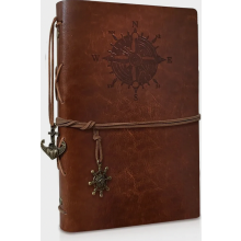 Carnet A5 en similicuir avec papier kraft rechargeable, carnet de voyage vintage marron, carnet de croquis à reliure à anneaux