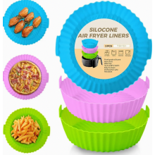 Set van 3 siliconen inzetstukken voor de airfryer, herbruikbare antiaanbak siliconen mallen voor het airfryer mandje, gemakkelijk schoon te
