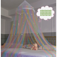 Kids Bed Canopy Princess Mosquito Net Baby Playroom Hanging Round Dome Canopy for Nursery Decor