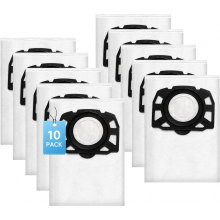 Lot de 10 sacs en polaire pour aspirateur WD4, WD5, WD6, WD5P, WD6P, MV4, MV5 et MV6 ; sacs pour poussière humide et sèche