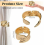 2 Pack Gold Feather Curtain Tiebacks, Alloy Curtain Clips, Decorative Holdbacks Compatible with Drapes 3