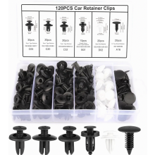 120-teiliges Set mit Zierleistenclips für Autos, 6 Größen, Stoßstangenbefestigungen aus Nylon, Türverkleidungsnieten, kompatibel mit den mei