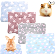 4 Pack Small Animal Bed Mats, Warm Winter Nest House for Guinea Pig, Hamster, Rabbit, Chinchilla, 30 x 40 cm