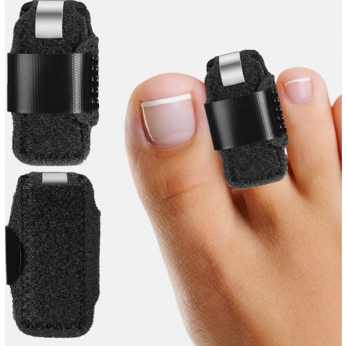 Stecca per dita dei piedi fratturate, supporto raddrizzatore per dita a martello e dita piegate, 2 pezzi