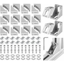 24 Pack 30x30 Slot 8 Aluminium Profile Corner Brackets, 90 Degree Angle Connectors for 3D Printers CNC DIY