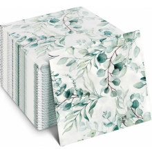 80 Pack Eucalyptus Paper Napkins, Sage Green Disposable Serviettes for Weddings, Baby Showers and Parties