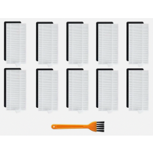 Lot de 10 filtres HEPA pour aspirateurs robots, kit de remplacement avec 1 brosse de nettoyage