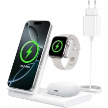 3-in-1-Ladestation für Smartphone, Smartwatch und Ohrhörer, faltbarer Tischladeständer