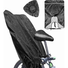 Vodotesný pláštenka na detskú cyklosedačku, čierna, univerzálna s reflexnými pásikmi na cyklistiku