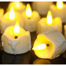 LED-theelichtjes met timer, 12 stuks, 3D flikkerende vlam, warm wit, kerst- en nieuwjaarsdecoratie