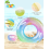 Adult Inflatable Swim Ring with Handle, Transparent Rainbow Sequin Pool Float for Summer Pool Parties 3