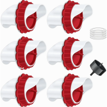 6 Pack Chicken Feeder Ports, DIY Poultry Feed Dispenser Kit for Buckets and Containers, Weatherproof