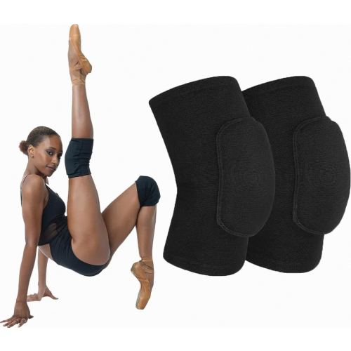 Joelheiras de proteção elásticas para vôlei, handebol, esportes indoor e dança, com espuma macia e espessa.