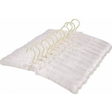 12 Satin Padded Clothes Hangers, Foam Padded Garment Hangers, Ivory, Space Saving for Dresses and Shirts