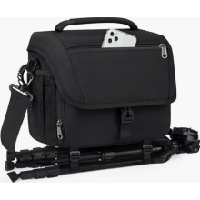 Large DSLR SLR Camera Bag with Rain Cover, Photographer Shoulder Case for Camera Lenses Accessories, Black