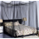 Large Fine Mesh Mosquito Net Canopy for Double and Single Beds, Square Insect Protection, White 4