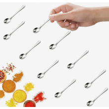Mini cuillères à épices en acier inoxydable, 7,5 cm, lot de 10, petites cuillères pour le sel et les assaisonnements