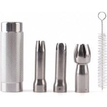 Ensemble de 5 pièces de rechange pour distributeur de crème. Composants durables en acier inoxydable pour une utilisation en cuisine.