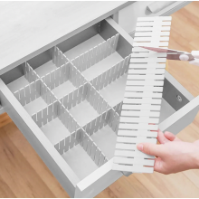 Set van 16 verstelbare ladeverdelers, witte lade-organizers voor ondergoed, sokken, cosmetica, slaapkamer en kantoor.
