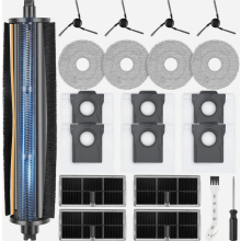Tri-Cut borstelaccessoireset voor robotstofzuiger, inclusief 6 stofzakken, 4 zijborstels, 4 dweilpads en 4 filters.