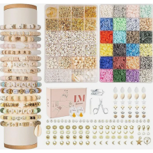 8000 Piece 6 mm Polymer Clay Beads Set with Letter Beads, 2 Boxes Jewellery Making Kit for Adults