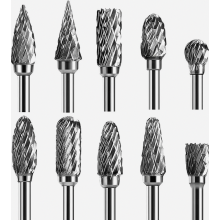 10-Piece Tungsten Carbide Rotary Burr Set for Wood and Metal, Shank Cutters for Engraving, Carving and Drilling