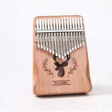 17-Key Mahogany Kalimba Thumb Piano Set with Stainless Steel Tines, Carry Bag and Accessories