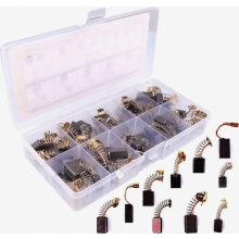40-Piece Universal Carbon Brush Set for Power Tools, 10 Sizes, Copper Graphite, 4 x 6 mm to 8 x 15 mm