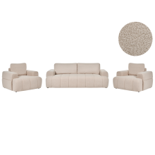 Living Room Set 5 Seater NARILLA Boucle Beige