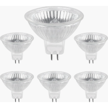 Lampadine alogene a riflettore da 20W 12V dimmerabili, 205LM bianco caldo 2700K, compatibili con portalampade MR16 GU5.3, confezione da 6