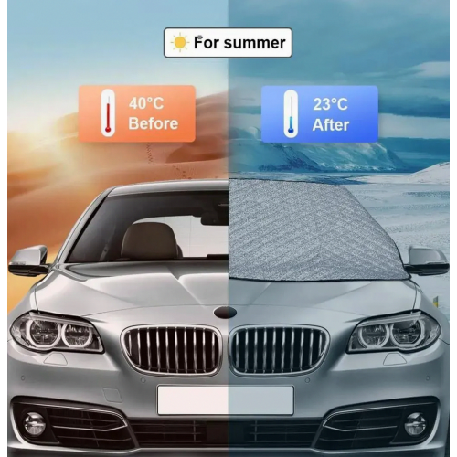Car Windscreen Sun Shade Cover, Interior Front Window Visor, Foldable UV Protection for Summer, 147 x 100 cm