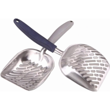 Pala para arena de gato, pala de metal duradera para arena de mascotas, fácil de limpiar, 14 x 5.5 x 1.67 pulgadas, colores surtidos