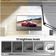 Dimmbare LED-Schreibtischlampe mit Klemme, Schwenkarm, Memory-Funktion, USB-Anschluss, 3 Farbmodi, 10 Helligkeitsstufen, 12 W