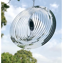 3D metalen windmolen met roterend, vloeiend lichteffect, glanzend rond decoratief cadeau voor in de tuin