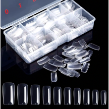 500 puntas de uñas postizas acrílicas transparentes, uñas postizas transparentes para mujeres, extensiones de uñas de gel.