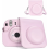 Instant Camera Case Compatible with Mini 12, Protective Cover with Photo Storage Pocket, Pink 1