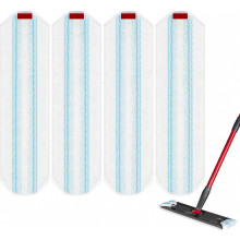 Paquete de 4 almohadillas de repuesto de microfibra para fregonas planas, fundas de limpieza reutilizables y lavables.