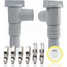 Zwembadafsluitklep met 32 mm slangkoppeling, PVC 32 mm buisafsluitklep voor onderhoud, set van 2