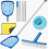Pool Skimmer Net with 187 cm Telescopic Pole, Fine Mesh Leaf Net and Pool Brush Cleaning Set 1