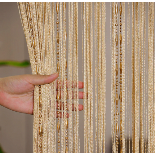 Beaded Door Curtain String Curtain for Insect Protection, Room Divider Panel with Decorative Beads 1