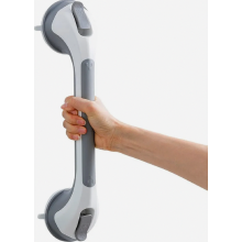 43 cm Suction Shower Grab Bar for Seniors, Removable No Drill Bathroom Safety Handle, Grey