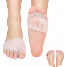Silicone Toe Separator Set, 2 Pairs, 3 Hole and 5 Hole Toe Correctors for Hallux Valgus and Hammer Toes