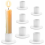6 Pack White Taper Candle Holders, Retro Candlestick Holders for Dinner, Wedding and Home Decor 1