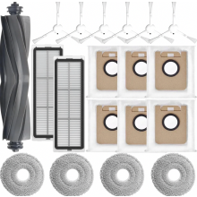 Kit d'accessoires pour aspirateur robot comprenant une brosse principale, des filtres, des lingettes de nettoyage, des brosses latérales et