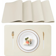 Lot de 4 sets de table lavables, résistants à la chaleur et antidérapants, pour la cuisine, la salle à manger et les restaurants, beige