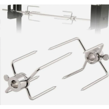Lot de 2 fourchettes à rôtir, griffes à viande universelles en acier inoxydable pour poulet et brochettes à kebab, tige de 12 mm