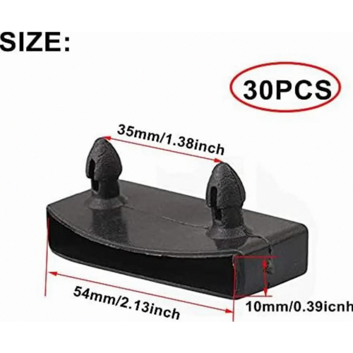 30 Pcs Black Plastic Bed Slat Holders, 54 x 10 mm Internal End Cap Brackets for Bed Frame Slat Support 1