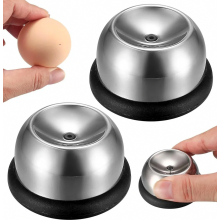 Lot de 2 perce-œufs en acier inoxydable, diamètre 5,7 cm, hauteur 3 cm, base antidérapante pour œufs durs