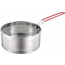 20 cm Edelstahl-Nudelsieb mit abnehmbarem Griff, Metall-Pastakorb zum Abtropfen und Braten