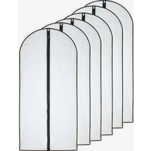 Mottenbestendige kledinghoezen 60 x 120 cm, 6 stuks, zwarte, ademende, transparante hoezen voor jassen en jacks